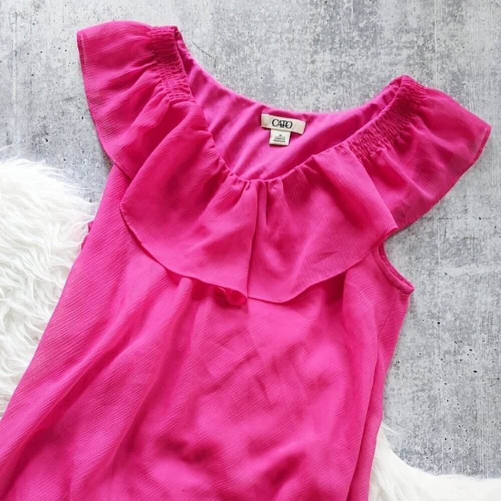Cato flowy ruffled hot pink tank blouse medium